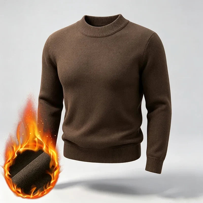 Herren Mock-Neck Pullover Langarm Basic Strickpullover