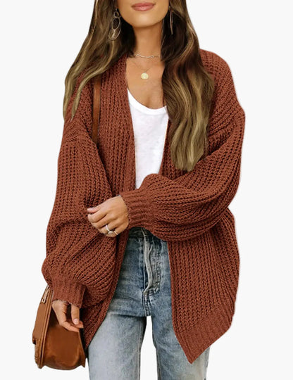 Damen Strick-Cardigan im Oversize-Look – Lässiger Herbst- und Winter-Style