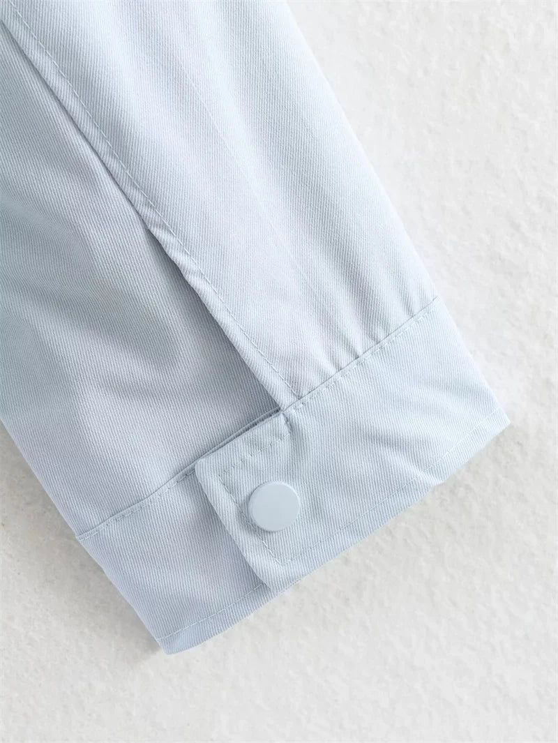 Damen Jacke mit Stehkragen & Tunnelzug Hellblau