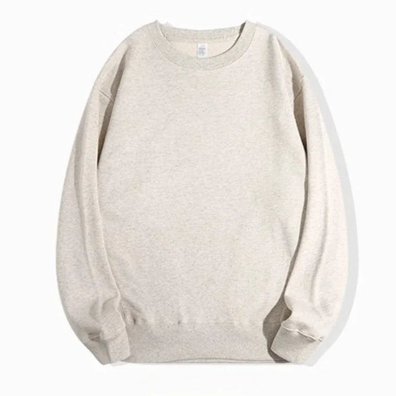 Unisex Langarm Sweatshirt Rundhals Pullover Gerippte Bündchen – Mehrfarbig