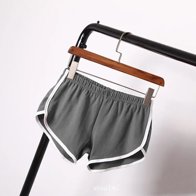 Damen Sportshorts Kurzhose mit elastischem Bund & Kontraststreifen