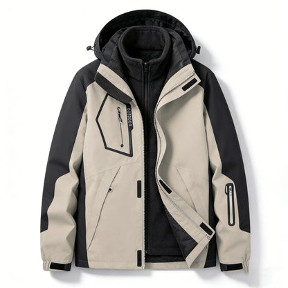 Funktionsjacke Herren 3-in-1 Outdoor Jacke Wasserdicht mit Kapuze