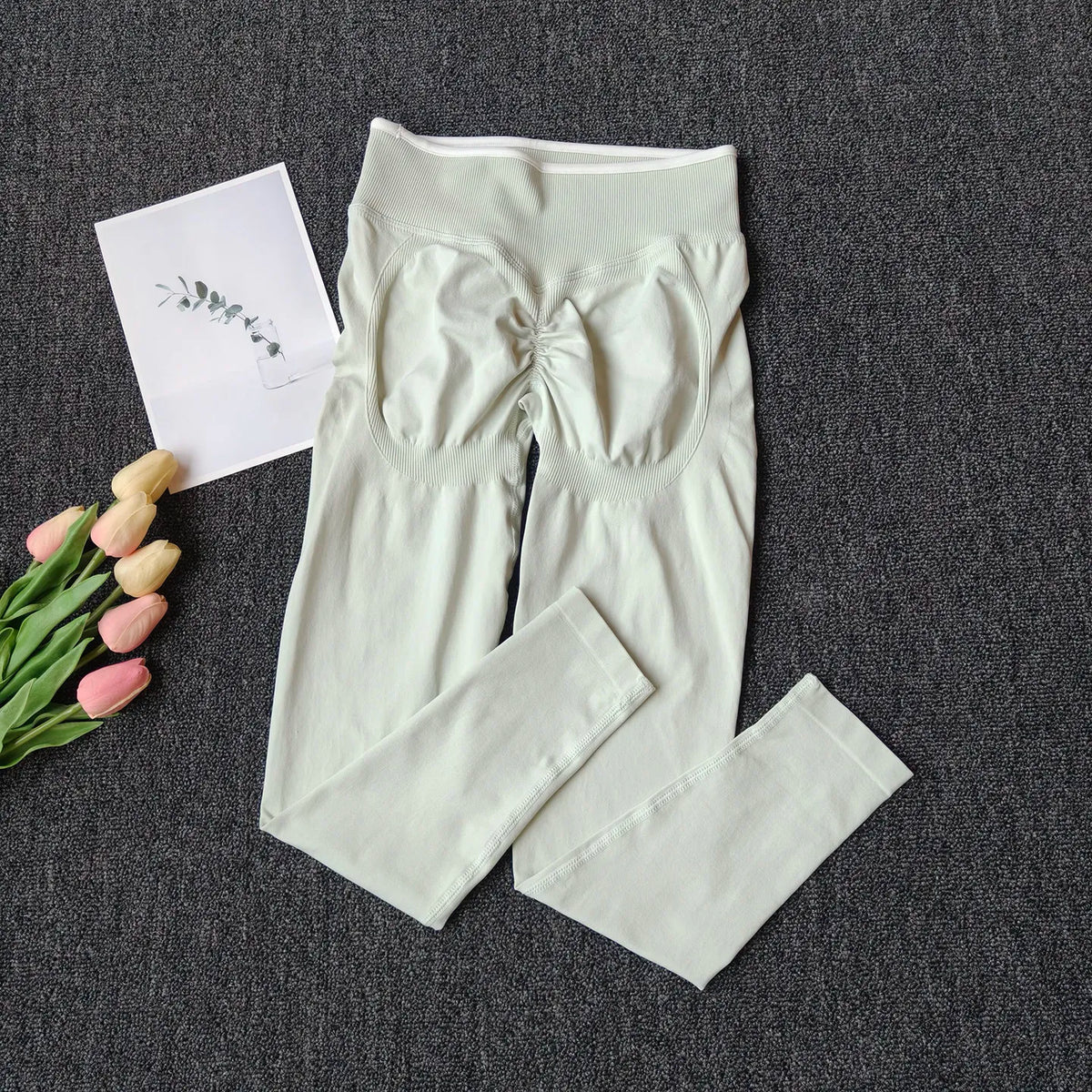 Damen Sport Leggings mit Hoher Taille, Scrunch Butt & Shaping-Effekt