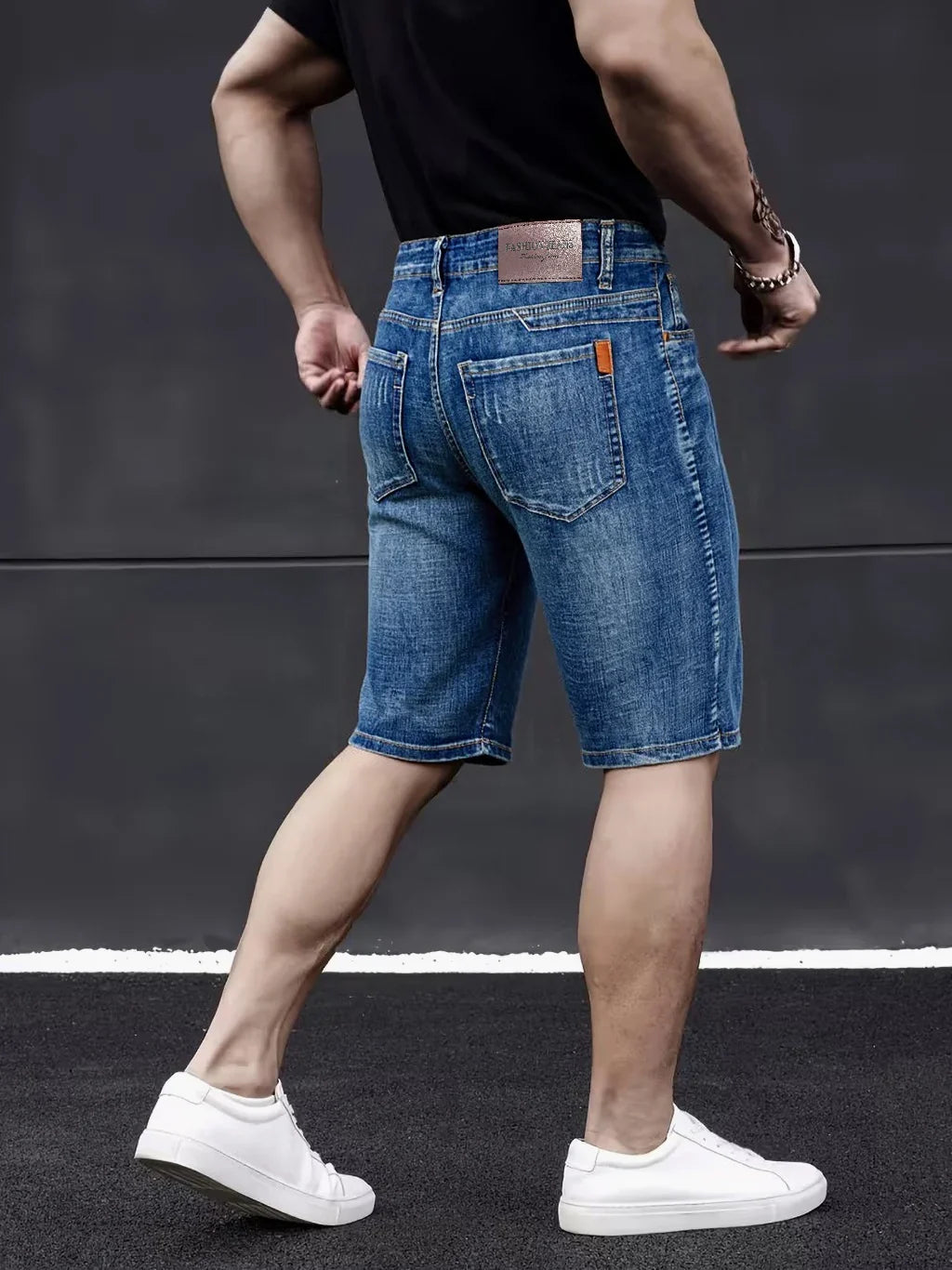 Herren Jeans-Bermudas Kurze Hose Straight Fit Denim Shorts