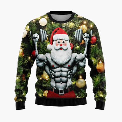 Herren Ugly Christmas Sweater Hip Hop Santa – Lustiger Weihnachtspullover für Partys