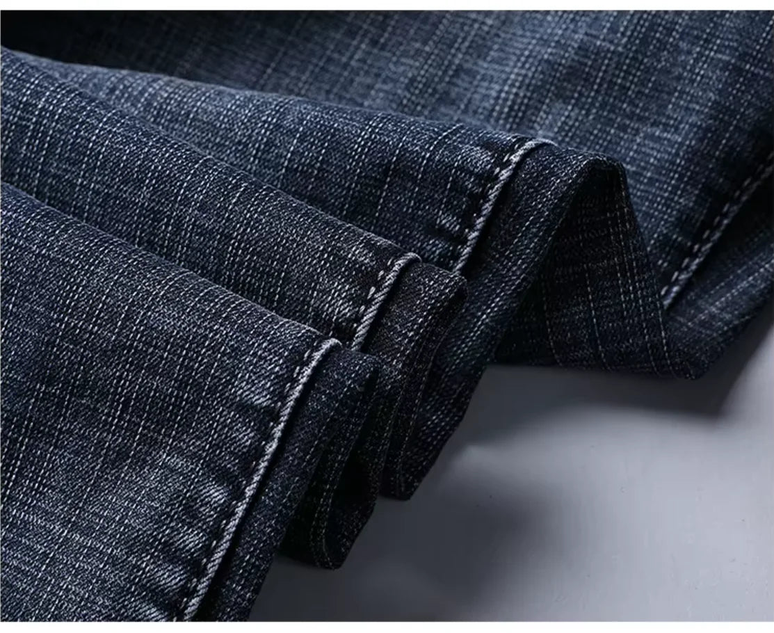 Herren Jeans Hose Straight Fit Denim Freizeithose Blau
