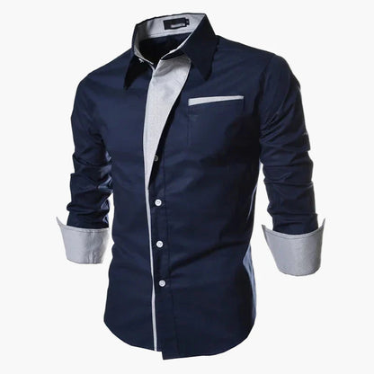 Herren Business Freizeit Slim Fit Hemd – Modernes Langarmhemd für Büro & Alltag