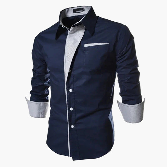 Herren Business Freizeit Slim Fit Hemd – Modernes Langarmhemd für Büro & Alltag