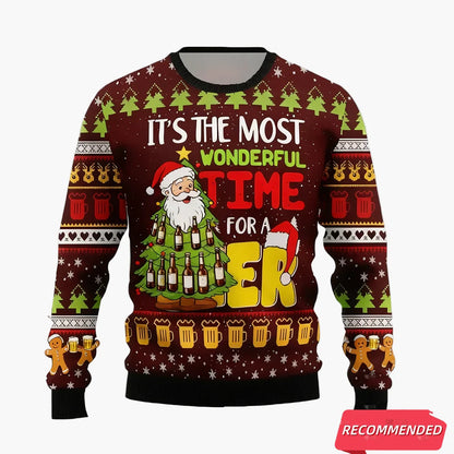 Herren Weihnachts-Pullover Lustig – It's the Most Wonderful Time for a Beer, Ugly Christmas Sweater Party