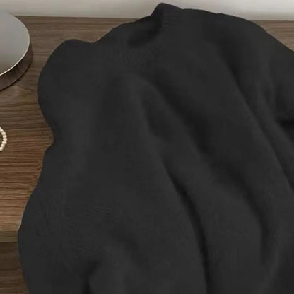 Damen Flauschiger Strickpullover Rundhals Langarm Weich