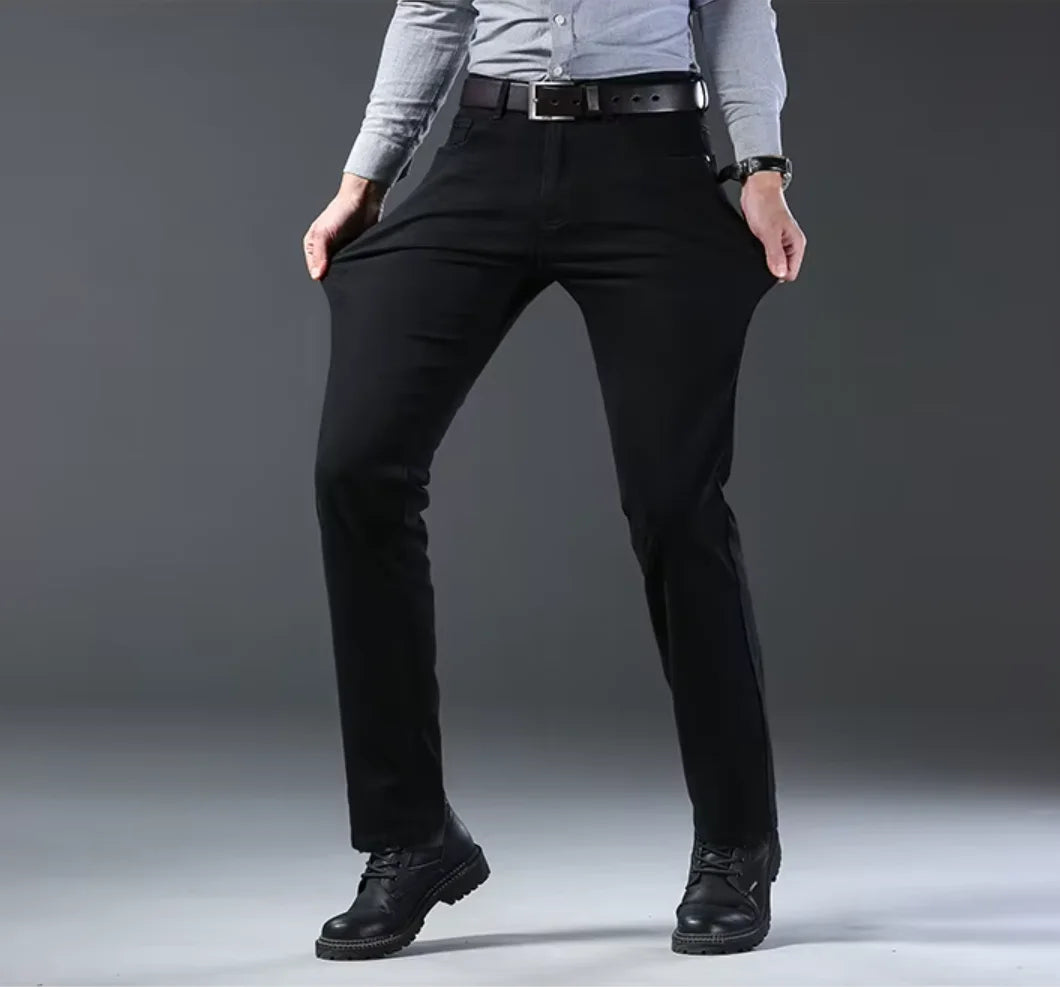 Herren Jeans Hose Straight Fit Denim Freizeithose Blau