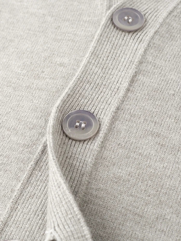 Herren Strickjacke V-Ausschnitt Knopfleiste