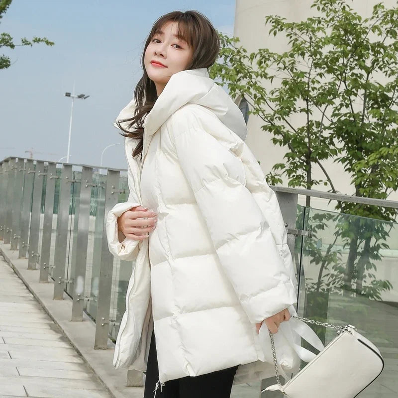 Damen Steppjacke mit Kapuze Weiß