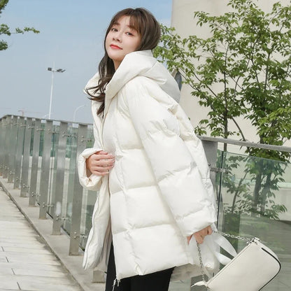 Damen Steppjacke mit Kapuze Weiß
