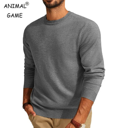 Herren Rundhals Pullover Langarm Basic Strickpullover