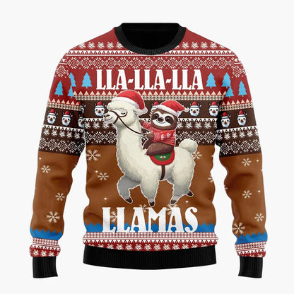 Unisex Weihnachts-Pullover "Cooles Lama" – Festlicher Strickpulli für Damen & Herren
