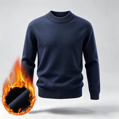 Herren Mock-Neck Pullover Langarm Basic Strickpullover