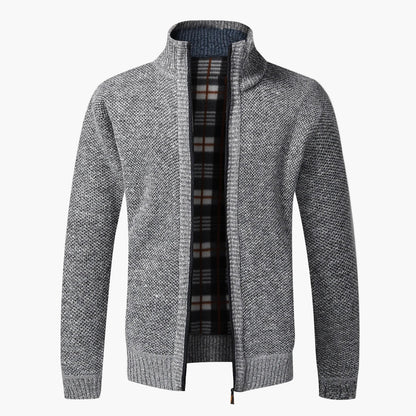Herren Strick-Cardigan mit Stehkragen – Modischer Freizeit- und Alltagsbegleiter