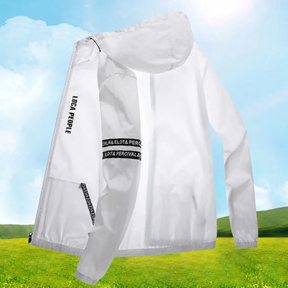 Unisex Windjacke leicht mit Kapuze & Reißverschluss, dünn, wetterfest