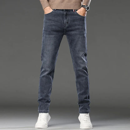 Jeans Herren Denim Hose Dunkelgrau Regular Fit