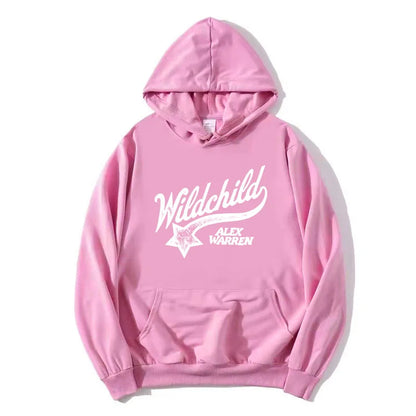 Hoodie mit Kordelzug und Kängurutasche – “Wildchild” Print vorne