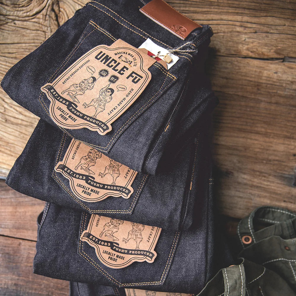 Herren Jeanshose Dunkelblau Regular Fit Hochwasser-Look mit Krempelbund