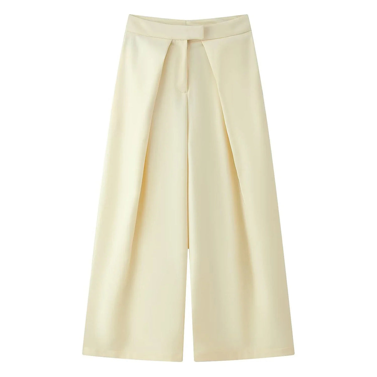 Damen Weite Culotte Hose mit Falten Kurz Weites Bein