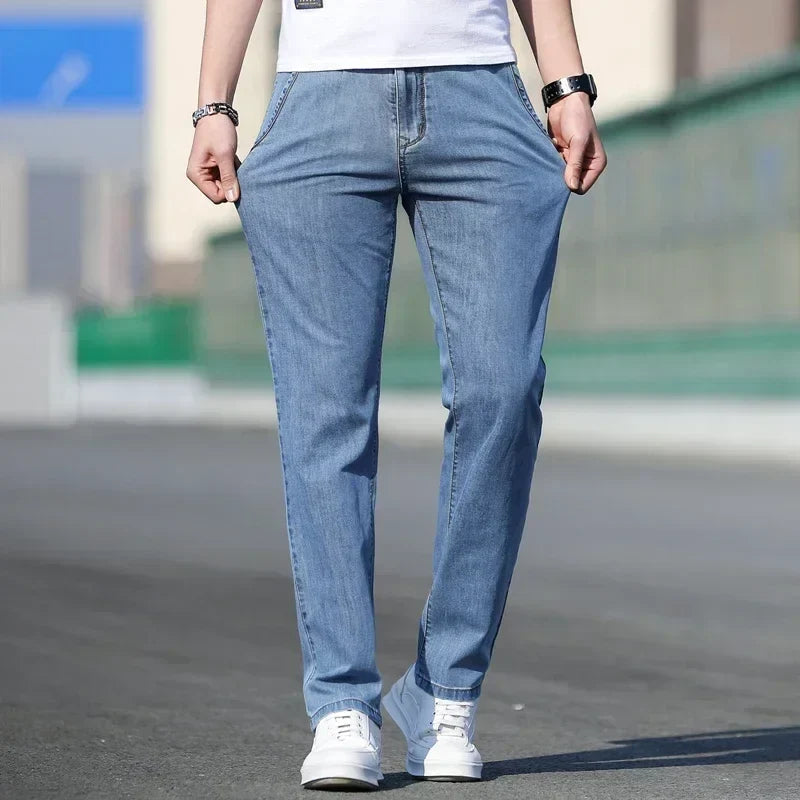 Herren Jeans Hose Grau Gerade Passform