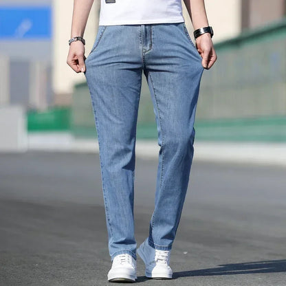 Herren Jeans Hose Grau Gerade Passform