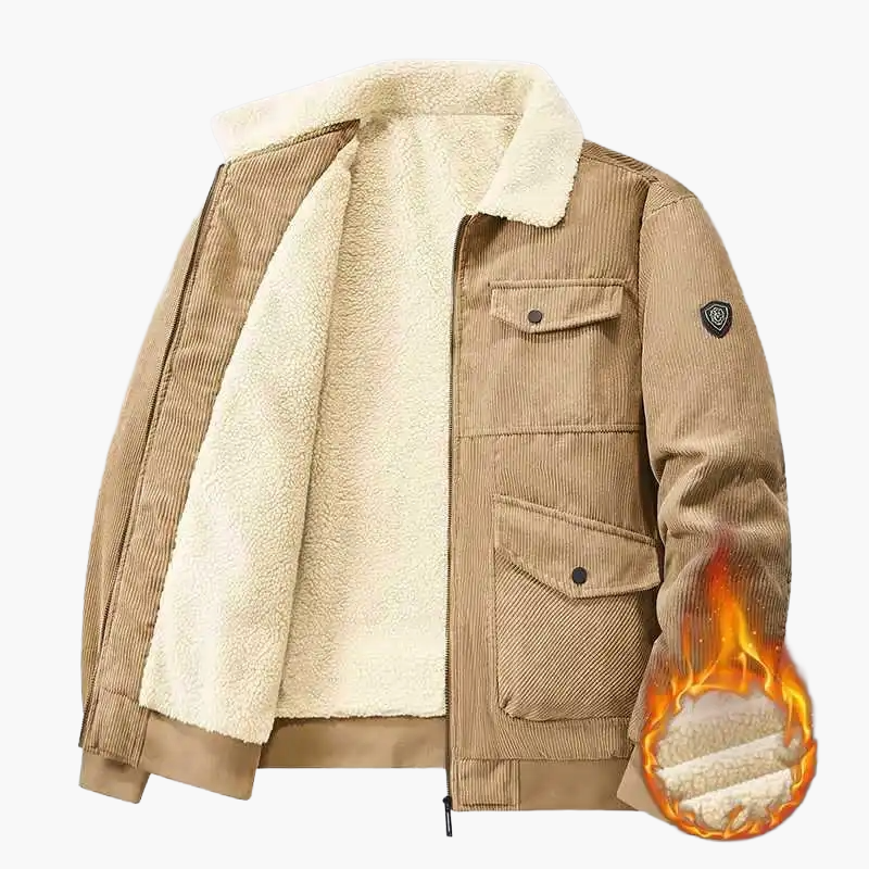 Herren Winter Cordjacke mit Lammfellfutter – Urbaner Retro-Stil, Warm & Modisch