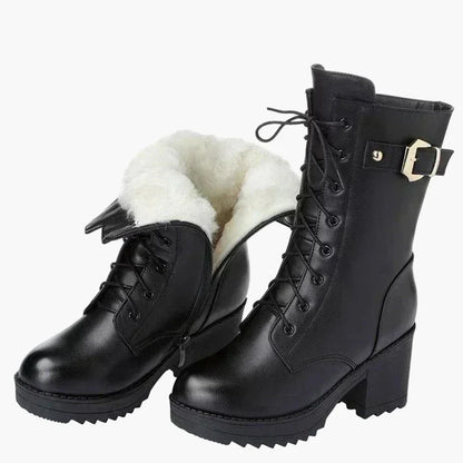 Damen Winter-Stiefeletten mit Absatz – Modische Schnürboots für kalte Tage