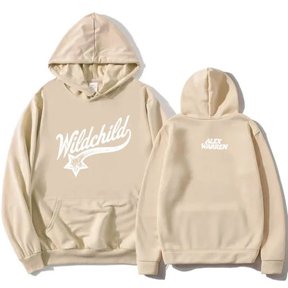Hoodie mit Kordelzug und Kängurutasche – “Wildchild” Print vorne