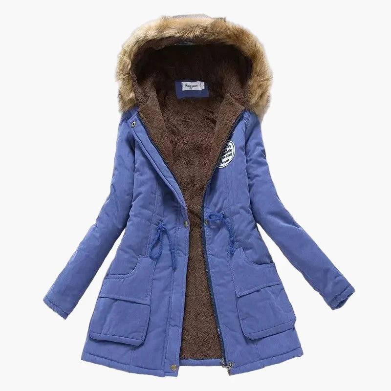 Damen Winterparka mit Kunstfellkapuze – Modischer Koreanischer Stil, Warm & Gefüttert, Alltag & Outdoor
