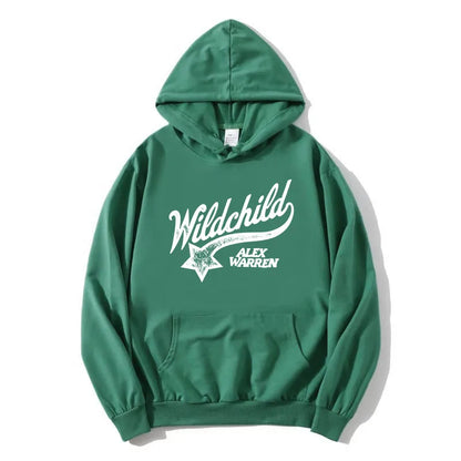 Hoodie mit Kordelzug und Kängurutasche – “Wildchild” Print vorne