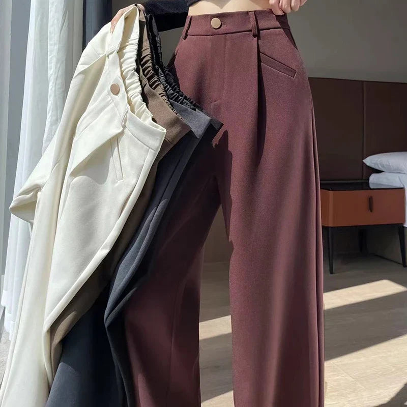 Damen Weite Hose mit hohem Bund und weitem Bein – Verschiedene Farben und Längen