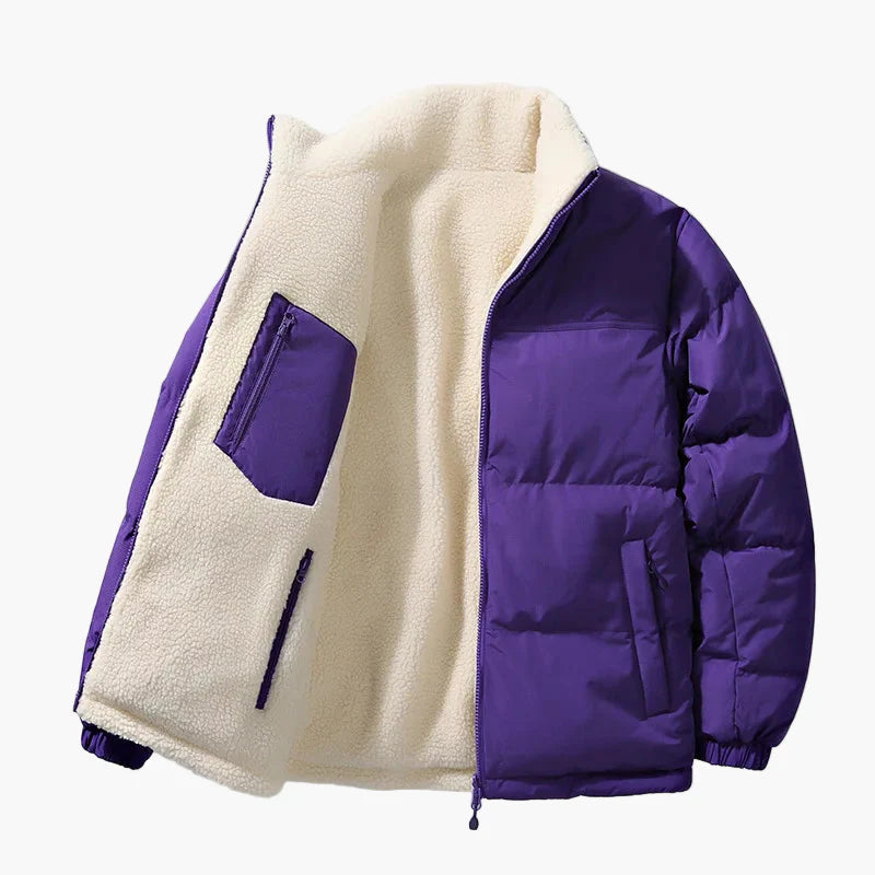 Herren Winter Steppjacke mit Stehkragen und Fleecefutter – Urban Casual Komfort