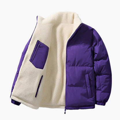 Herren Winter Steppjacke mit Stehkragen und Fleecefutter – Urban Casual Komfort