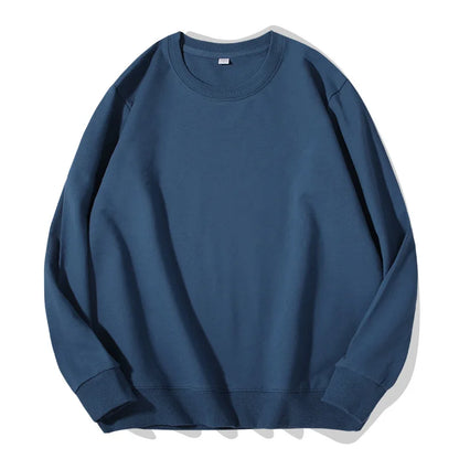 Unisex Langarm Sweatshirt Rundhalsausschnitt Freizeit Pullover Einfarbig