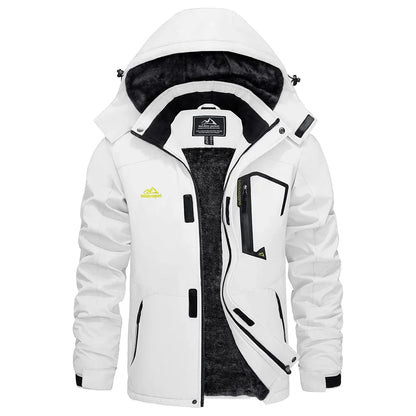 Winter Outdoorjacke für Herren mit Kapuze und Plüschfutter, viele Farben