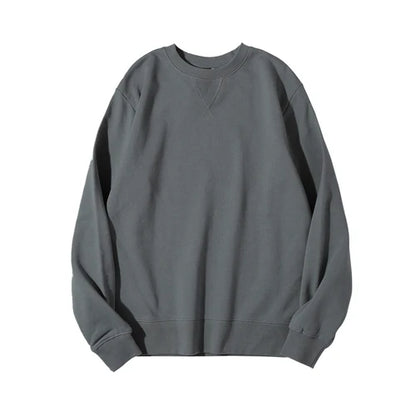 Unisex Langarm Sweatshirt Rundhals Grau meliert