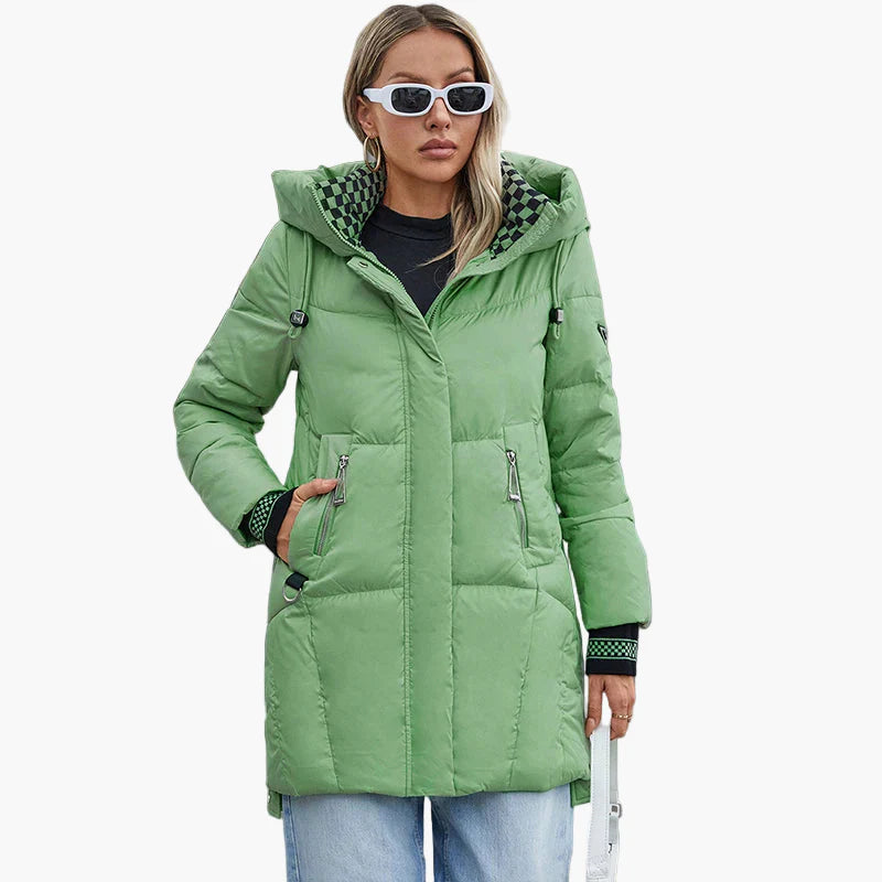 Damen Winter Steppmantel mit Kapuze – Modischer, warmer Outdoor Parka für Alltag und Freizeit