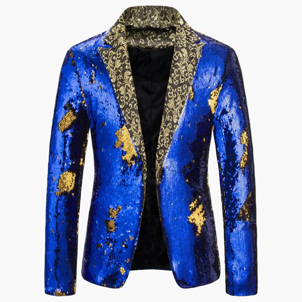 Herren Luxus Pailletten Sakko Blazer für Bühne, Party & Event – Extravaganter Anzug im auffälligen Design