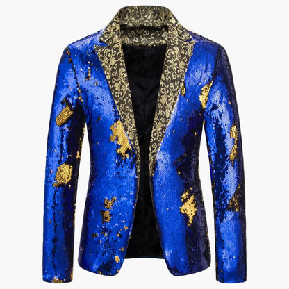Herren Luxus Pailletten Sakko Blazer für Bühne, Party & Event – Extravaganter Anzug im auffälligen Design