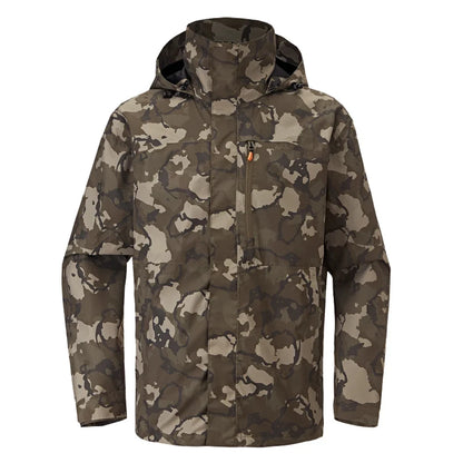 Herren Outdoorjacke Tarnmuster mit Kapuze & Reißverschluss, gefüttert