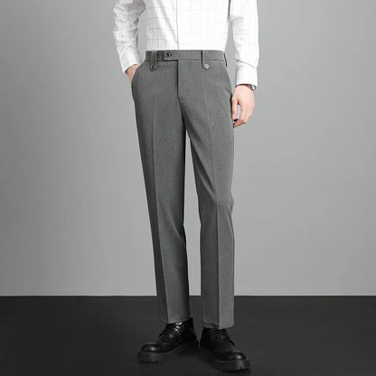 Herren Hose Beige Business-Stil Schmal Geschnitten