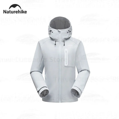 Unisex Outdoorjacke mit Kapuze und Reißverschluss, Schwarz oder Hellgrau