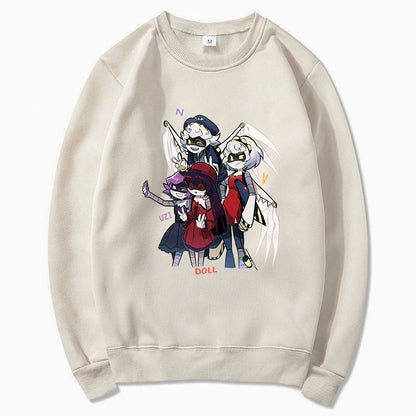 Hoodie mit Kapuze & Kängurutasche – Cartoon-Charakter-Print
