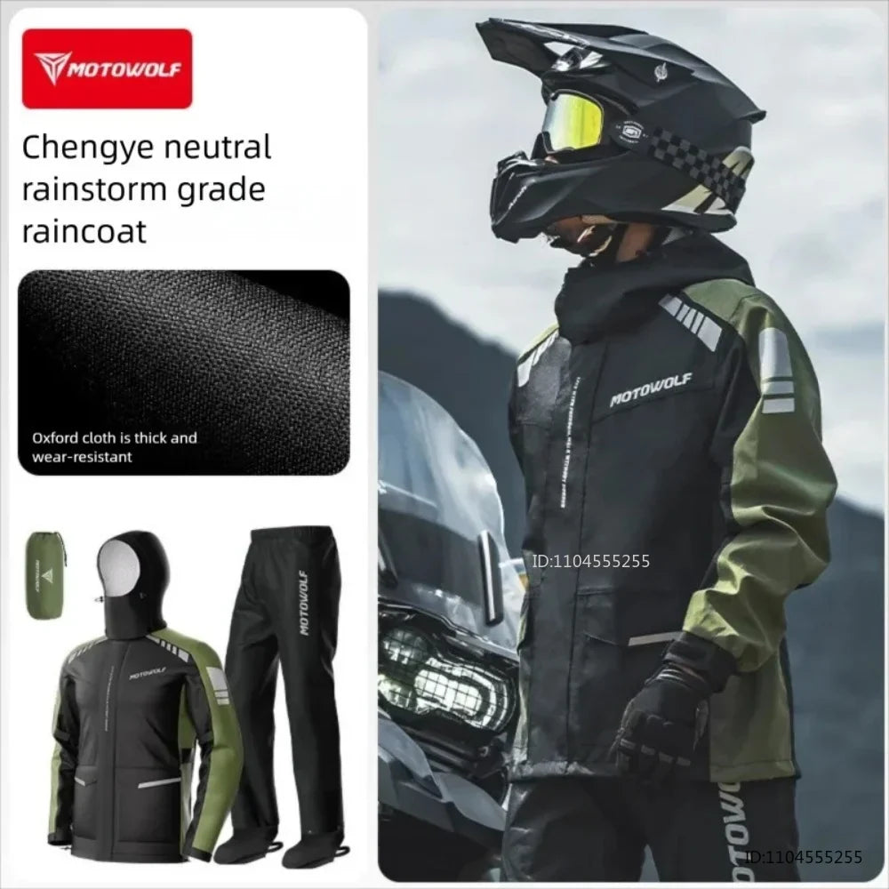 Motorrad Regenanzug Jacke und Hose Wasserabweisend Reflektierend