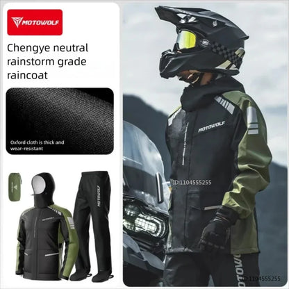Motorrad Regenanzug Jacke und Hose Wasserabweisend Reflektierend