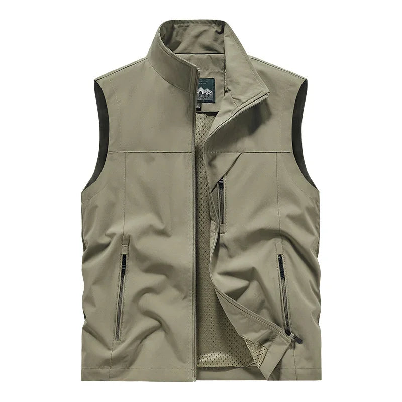 Herren Outdoor Weste mit Stehkragen und Reißverschlusstaschen